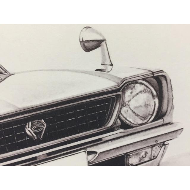 トヨタ TOYOTA 27レビン【鉛筆画】名車 旧車 イラスト A4サイズ 額付き