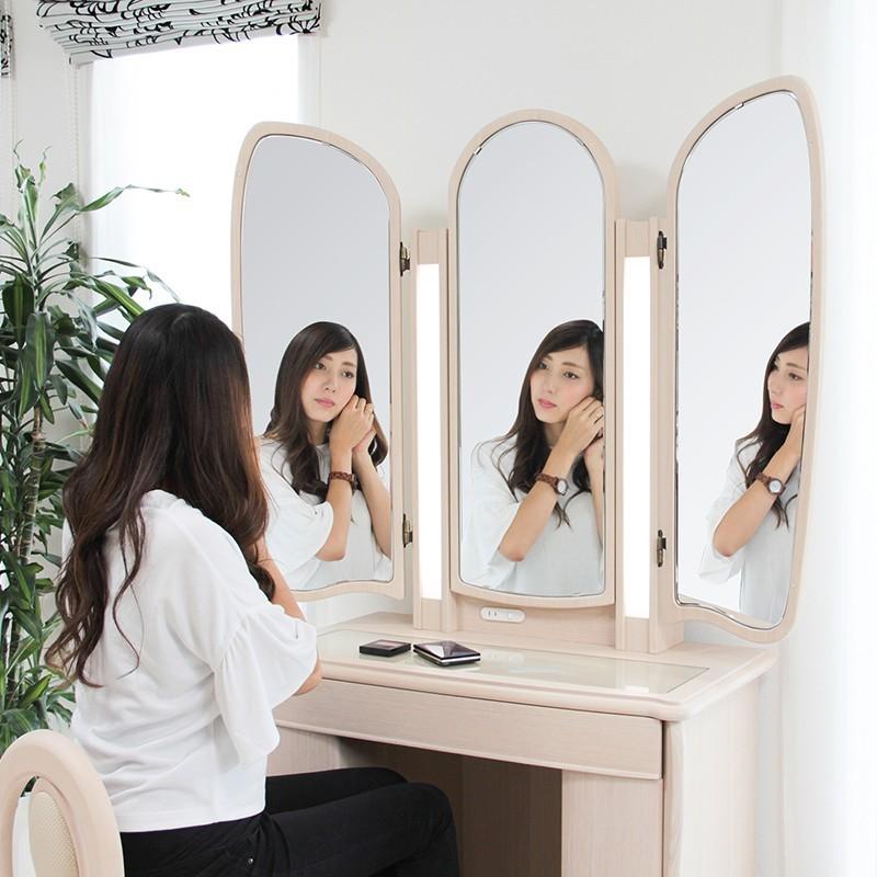 MIRROR MUSEUM（ミラーミュージアム） ドレッサー 三面鏡 LED ライト付