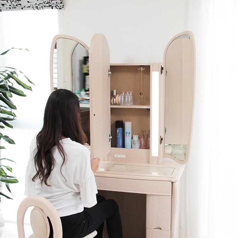 MIRROR MUSEUM（ミラーミュージアム） ドレッサー 三面鏡 LED ライト付