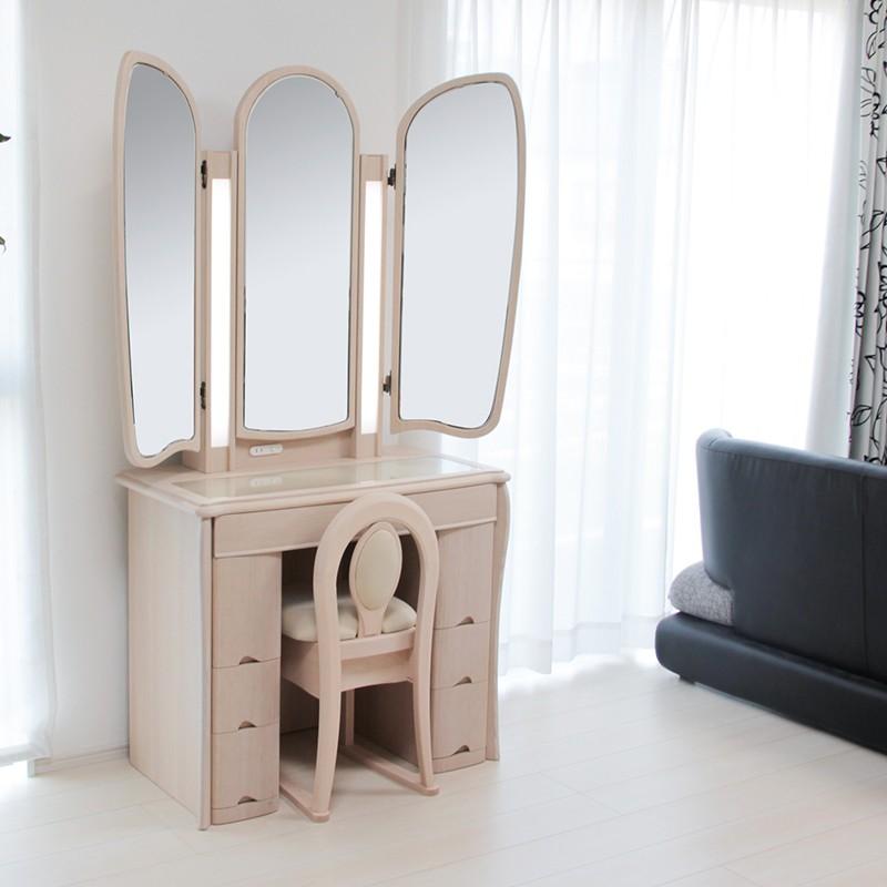 MIRROR MUSEUM（ミラーミュージアム） ドレッサー 三面鏡 LED ライト付