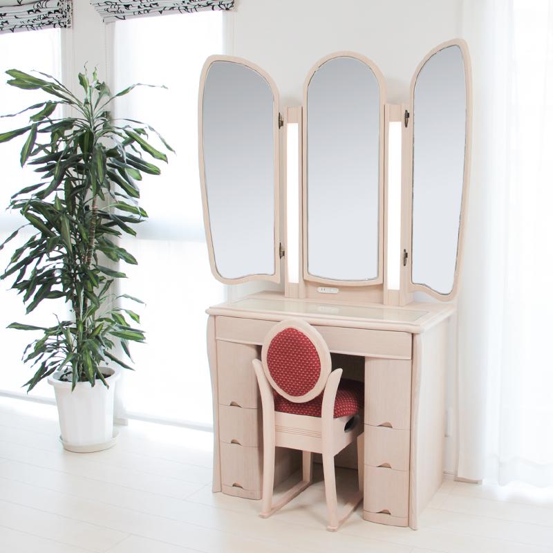 MIRROR MUSEUM（ミラーミュージアム） ドレッサー 三面鏡 LED ライト付