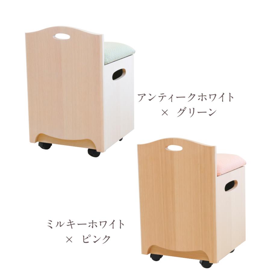 ドレッサー 鏡台 椅子 プリティカ スツール キャスター付