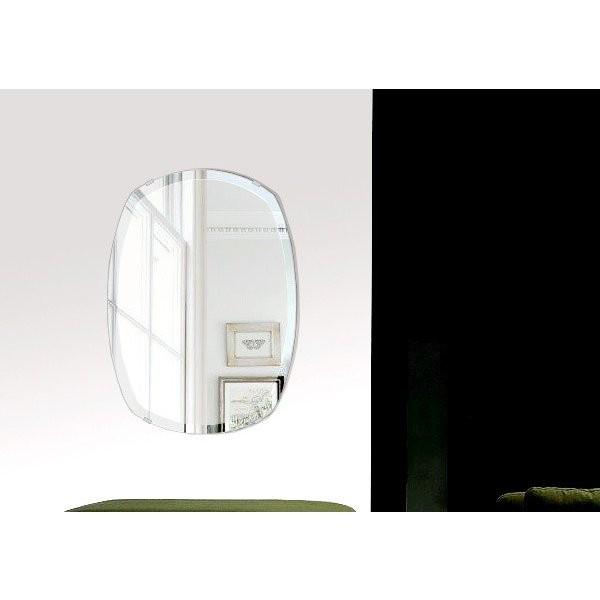 壁掛け 鏡 ミラー 日本製 クッション 400mm×560mm クリアーミラー デラックスカット（リビング 玄関 廊下 寝室など一般空間用）｜mirrorshop