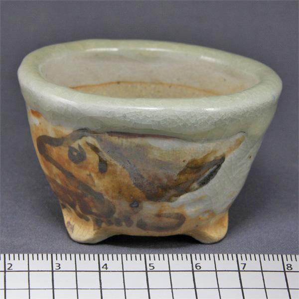 小さな盆栽鉢 ミニ盆栽鉢 (直径6.0cm・高さ3.8cm) 丸鉢 山野草鉢 陶器鉢 お祝 プレゼント ご褒美 お見舞い 一品物 新品　tobi｜miruhachipr｜02