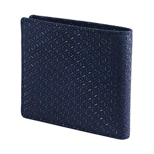 保存版 印傳屋 印伝 二つ折り財布 札入i 小銭入れ無し 紺地 黒漆 ひょうたん柄 05 04 007 最安値 Live Tpcspirit Org