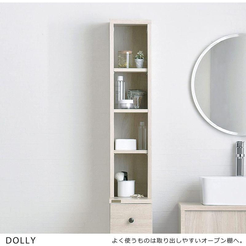 佐藤産業　DOLLY　隙間収納　DO170-20SS　オークホワイト　幅20cm　アイボリー　可動棚　スリム　IV