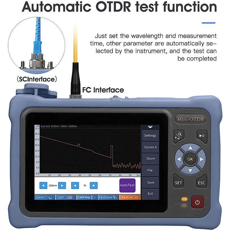光ファイバー OTDR テスター、110-240V ABS シェル 12 機能光時間領域反射率計 5m から 100km 1310nm 15  計測、検査