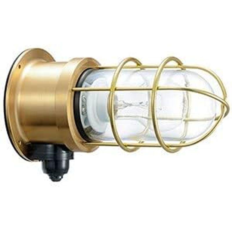 松本船舶　デッキライト　センサー付グローシリーズ　ランプ付　屋外屋内兼用　透明　ゴールド(金色)　センサーQデッキ　耐振型白熱電球60W　E