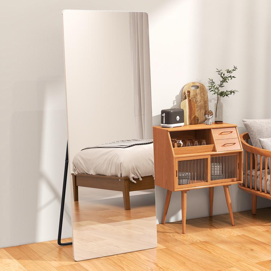 スタンドミラー 165cm*60cm 全身鏡 壁掛け立て掛け シルバー 601