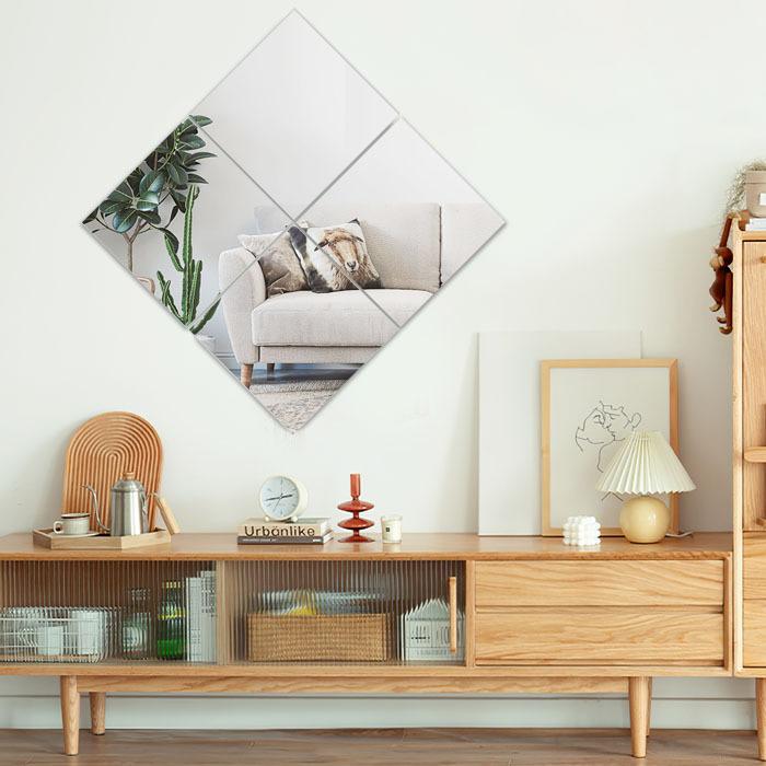 ミルオ君の鏡工房 貼る鏡 全身 35x35cm ウォールミラー 全身鏡 送料