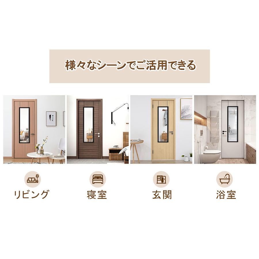 【色:ホワイト_サイズ:100*30CM_パターン名:PSフレーム】ミルオ君の鏡 ミルオ君の鏡工房 ミルオ君 鏡ドア掛けミラー エコPSフレーム 高