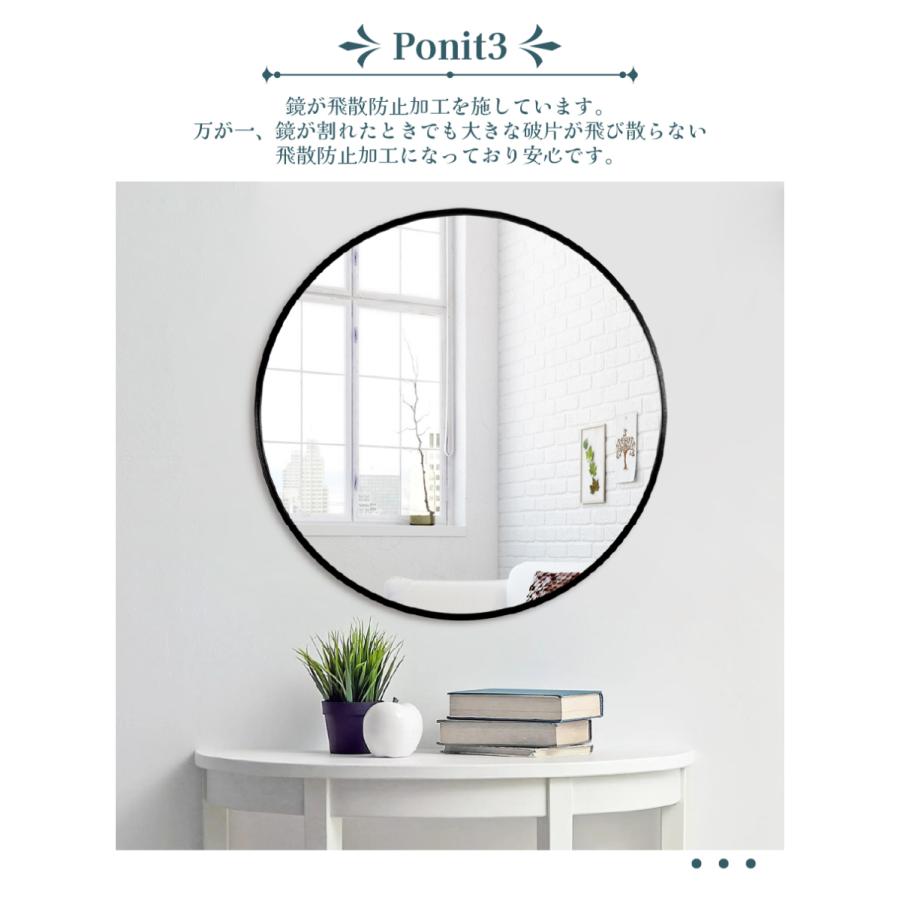 ミルオ君の鏡工房 ミラー 鏡 壁掛けミラー 玄関 アルミフレーム 直径