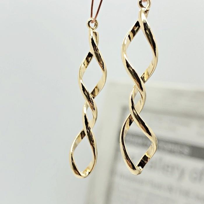 ひねり チャーム ツイストスパイラル 2個 セット ゴールド シルバー