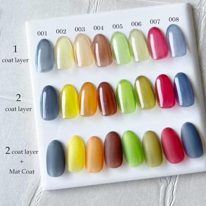 サロン専用 クリアカラージェル 全8色 透明系 ツヤ感 ニュアンス