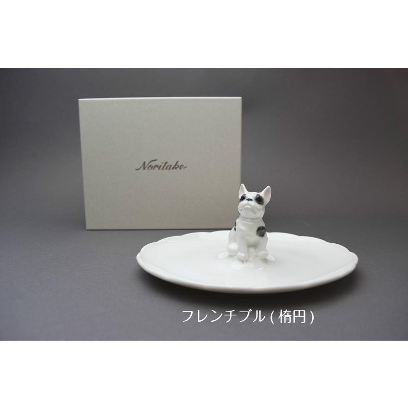 ノリタケ フィギュリン付きトレイ フレンチブル(楕円)/三毛猫 ノリタケ フィギュリン付きトレイ フレンチブル(楕円)/三毛猫