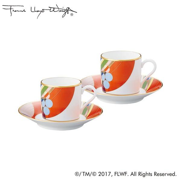 ノリタケ フランク・ロイド・ライト　マーチバルーンズ コーヒー碗皿ペアセット
