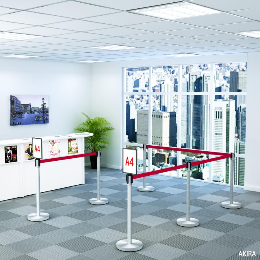 家具のAKIRA ベルトパーテーション 1本 ステンレス 固定置型 幅32cm