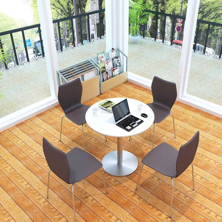 カフェテーブル ブラウン 75cm 丸テーブル ステンレス丸脚 ダイニングテーブル 北欧 ラウンドテーブル おしゃれ Cttr 75r Db 家具のakira 通販 Yahoo ショッピング