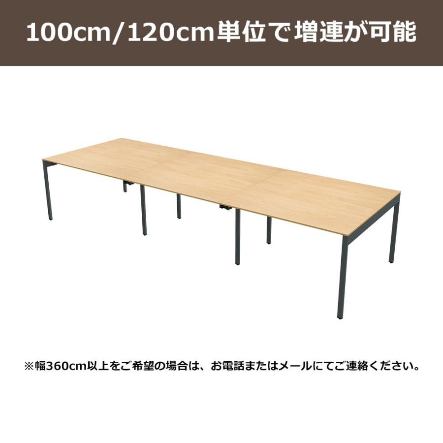 フリーアドレスデスク 3人〜4人 ワークテーブル 会議用テーブル 作業台 コンセント付 幅200cm 奥行100cm 高さ72cm ナチュラル FAS10-2010-NAの画像