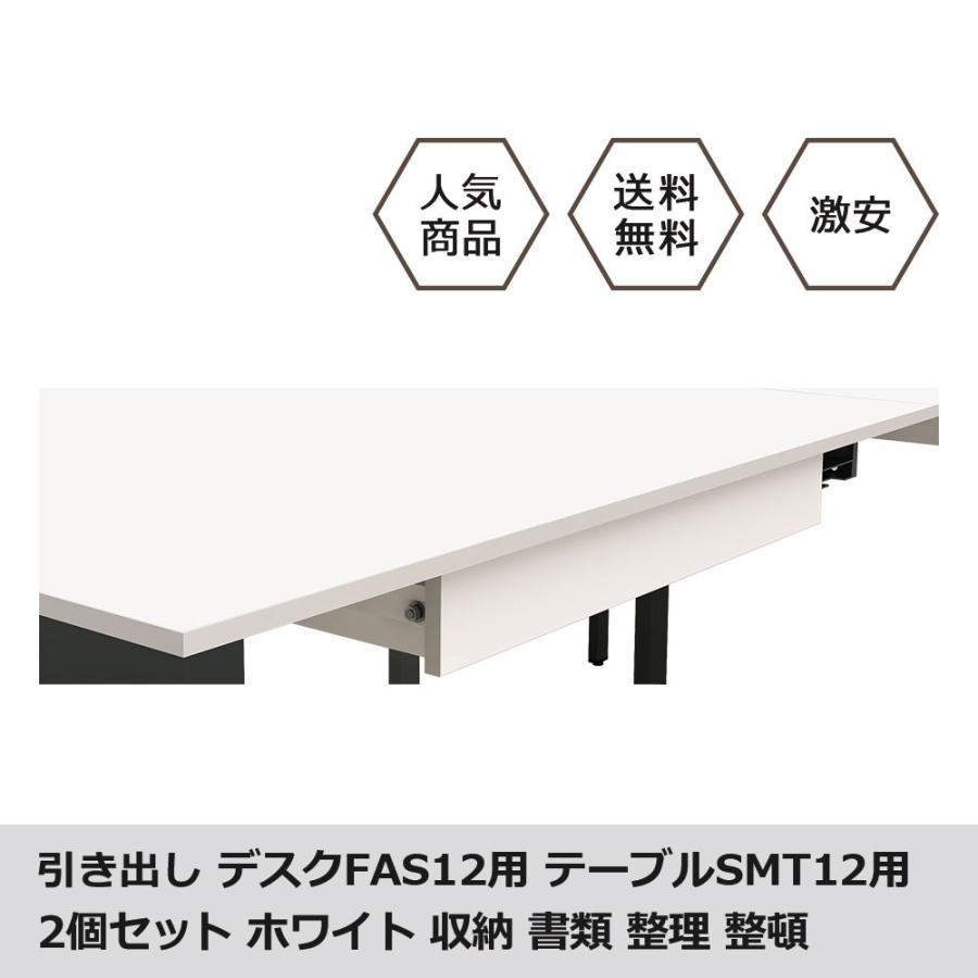 引き出し 引出し 2個セット 収納 書類 ホワイト フリーアドレスデスクFAS12専用 スリムテーブルSMT12専用 FAS12-CD-WH
