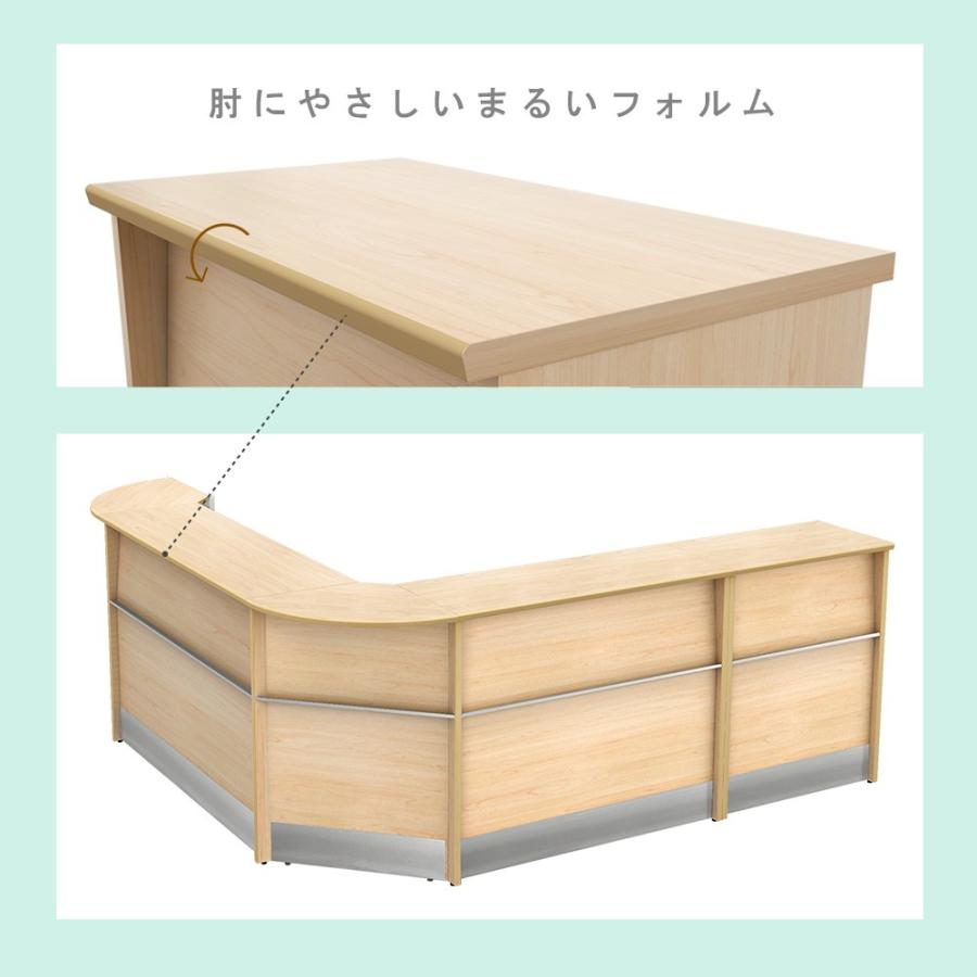 ハイカウンター スチール専用 コーナーカウンター 受付カウンター ホワイト 幅45cm 奥行45cm 高さ100cm 受付 接客 HCS-C450-WHの画像