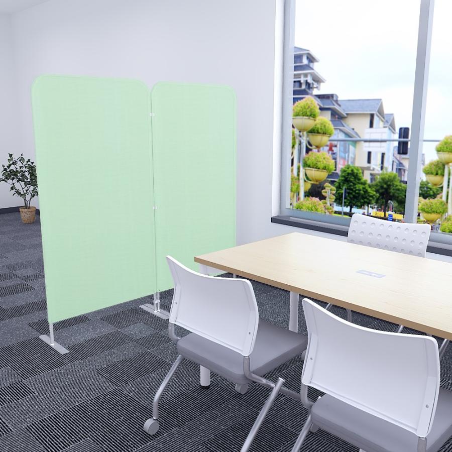 スクリーンパーテーション クロススクリーン ライトスクリーン 事務所 オフィス 幅80cm 間仕切り 衝立 連結可能 グリーン 家具のAKIRA｜misae｜02