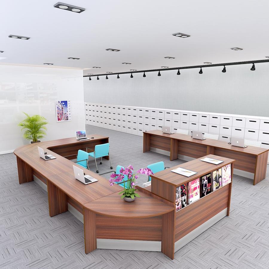 ローカウンター コーナーカウンター オフィス 木製 受付カウンター おしゃれ ブラウン Lcm C700 Db 家具のakira 通販 Yahoo ショッピング