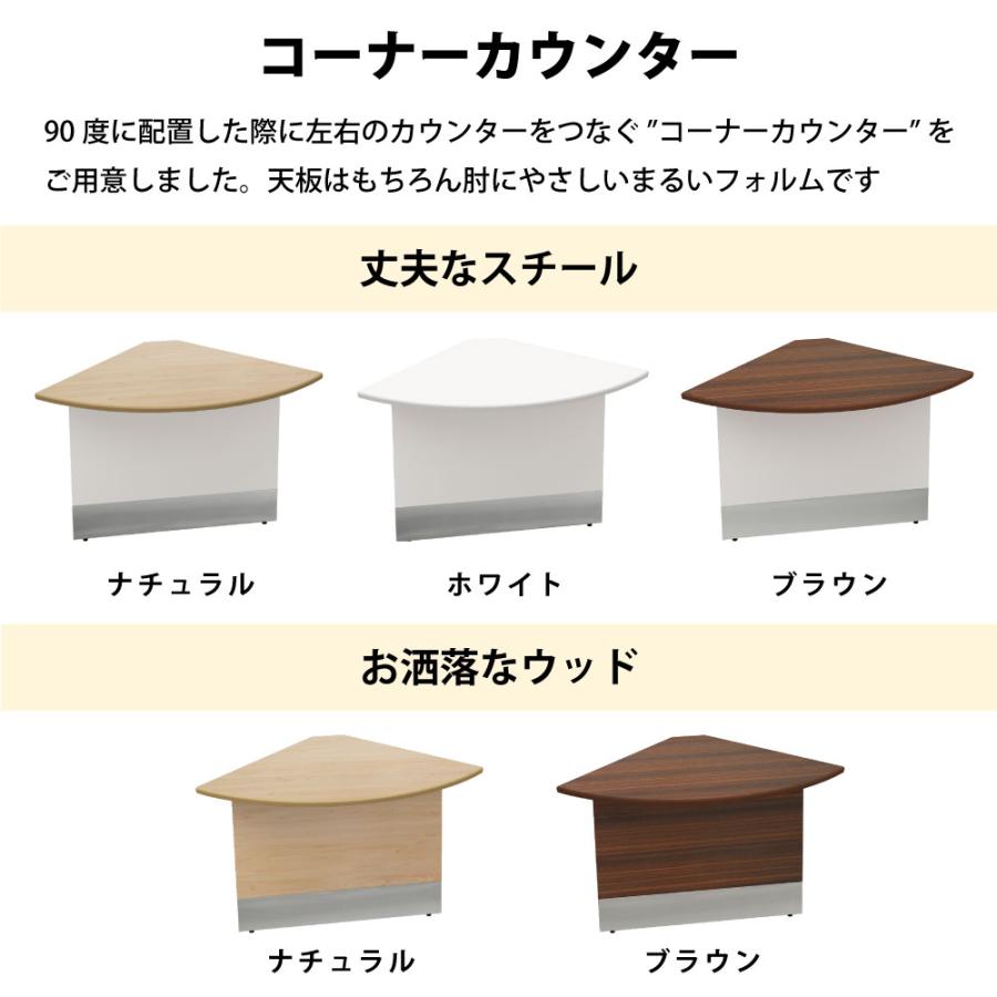 ローカウンター 受付カウンター スチールカウンター ホワイト 幅120cm 奥行70cm 高さ72cm 受付 接客 オフィス LCS-1270-WHの画像