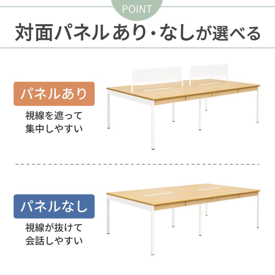 家具のAKIRA オフィスデスク フリーアドレスデスク 4人用 幅240cm 引き出し 配線収納 パネル付き NSQ-2414-NAN 爆買_7
