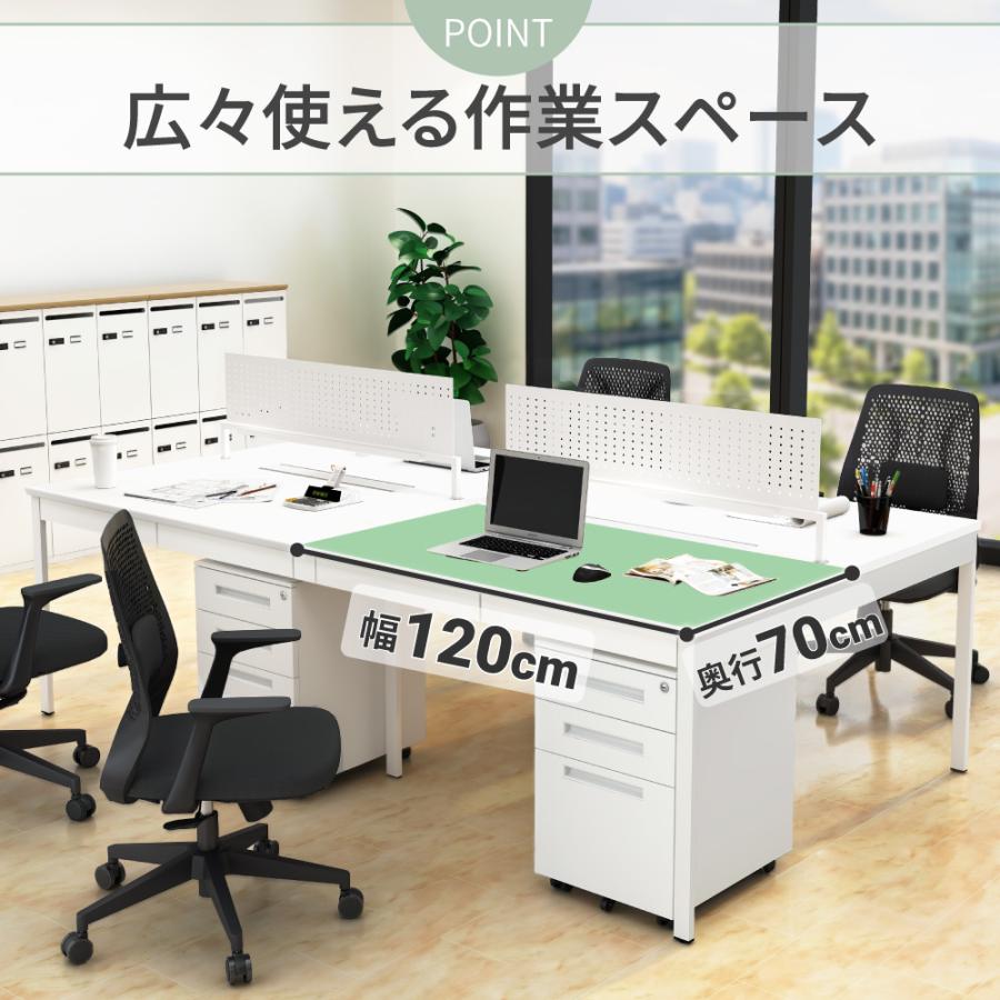 家具のAKIRA オフィスデスク フリーアドレスデスク 4人用 幅240cm 引き出し 配線収納 パネル付き NSQ-2414-WHN 爆買_4