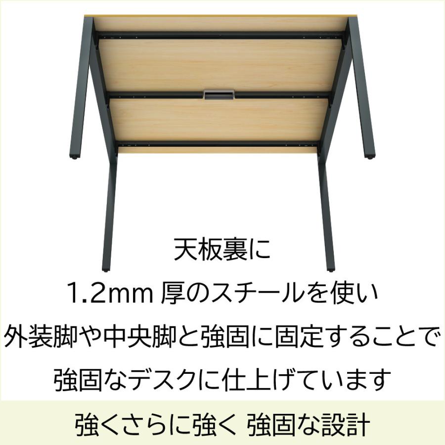 ミーティングテーブル スリム 会議用テーブル おしゃれ キャスター 幅100cm 奥行100cm 高さ72cm ダークブラウン 家具のAKIRA｜misae｜04