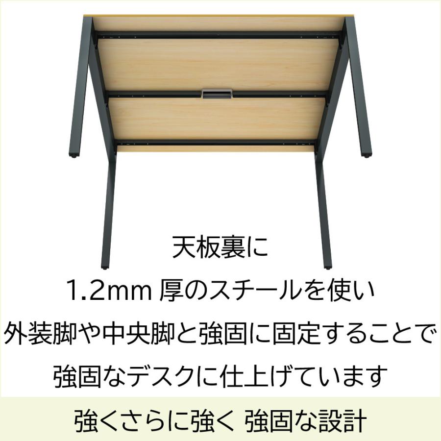 ミーティングテーブル 会議机 スリム オフィステーブル アジャスター付き 幅120cm 奥行120cm 高さ72cm ライトブラウン SMTA12-1212-KDBの画像
