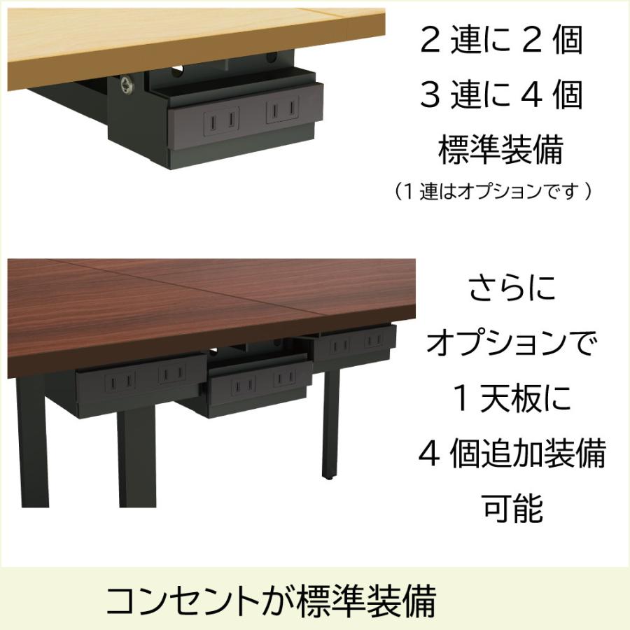 ミーティングテーブル 会議机 スリム オフィステーブル アジャスター付き 幅120cm 奥行120cm 高さ72cm ナチュラル SMTA12-1212-NAの画像