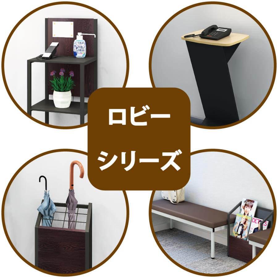 電話台 受付カウンター ブラック本体 ダークブラウン木目 幅36cm 奥行32cm 高さ110cm スリム TS-3632-BKDB 家具のAKIRA｜misae｜06