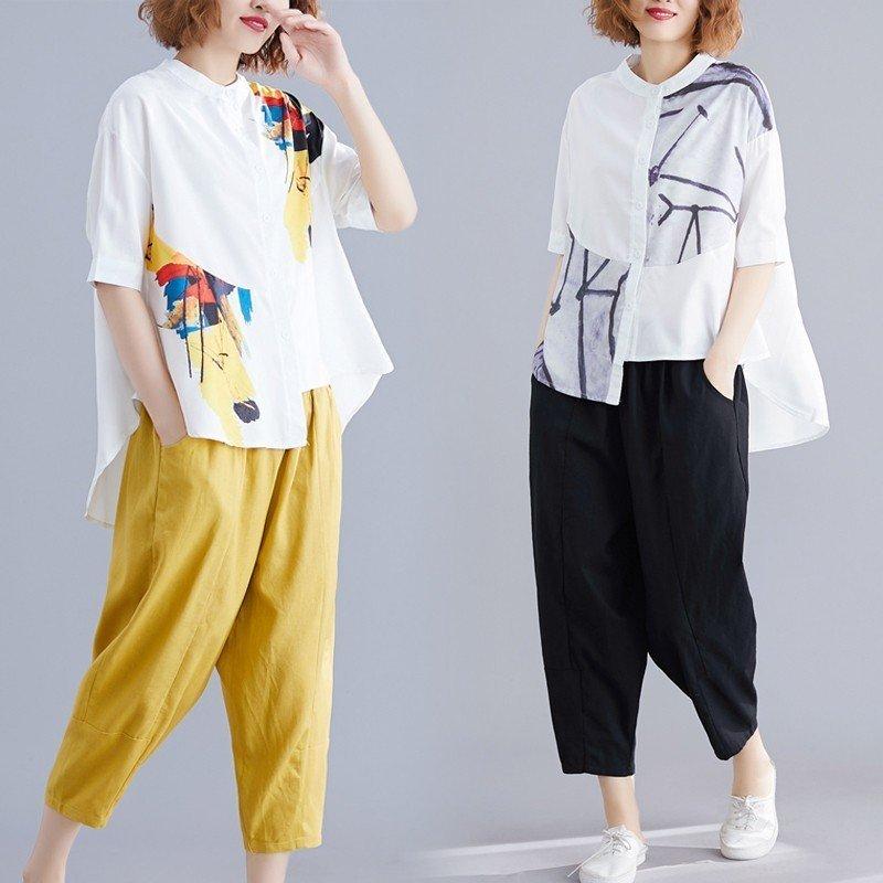 ファッション パステルオリーブ セットアップ 森ガール 綿麻 レディース トップス ハーレムパンツ サルエルパンツ 七分丈 体型カバー ゆったり 大きいサイズ カジュアル 30代40代50代 Pr5hijwrj5 Wrestlesquare Com