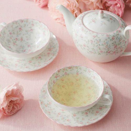 ノリタケハートフォードプレートスープピンクローズバラ