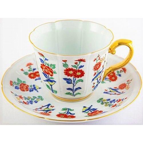 マイセン 賞美堂 マイセン写し 色絵 草花文 コーヒー碗皿 : 多彩食器