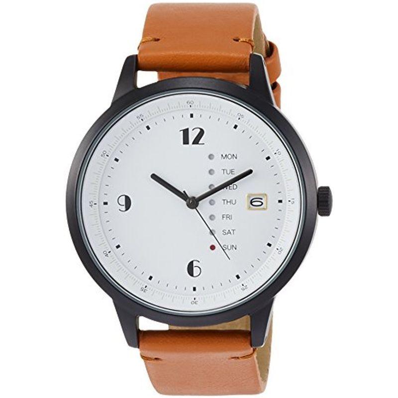 正規 曜日 日付 グラモン アナログ 腕時計 フィールドワーク 表示 ブラウン メンズ QKD052-3 革ベルト 腕時計