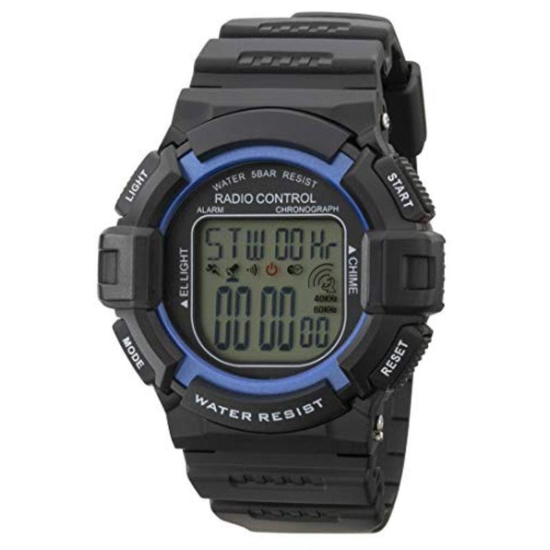 【12月スーパーSALE 15％OFF】 防水 電波 デジタル 腕時計 クレファー 多機能 ブラック メンズ TE-D189-BK ウレタンベルト 腕時計