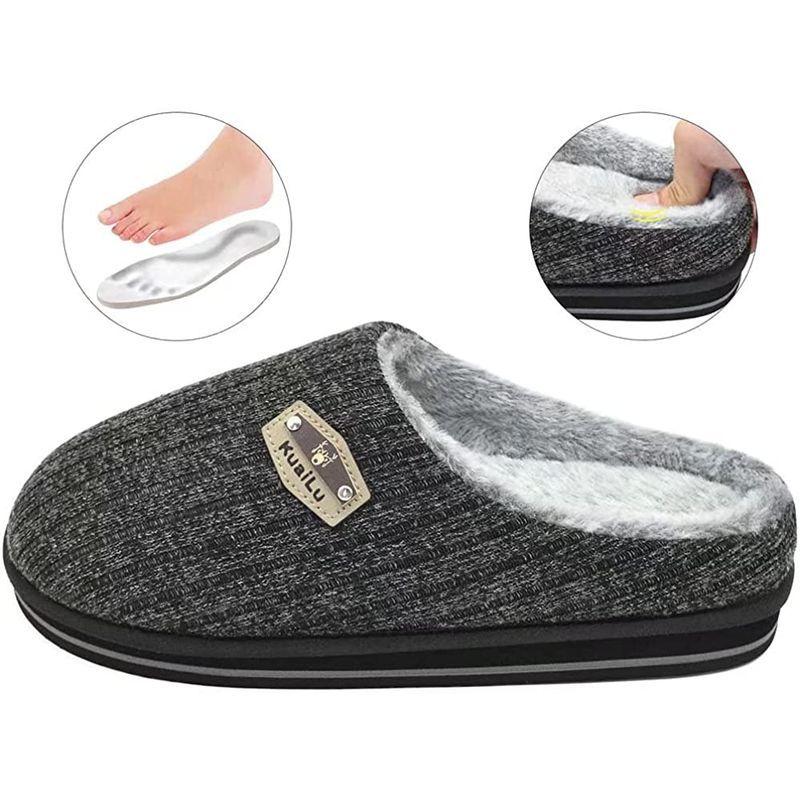 絶妙なデザイン Kuailu ルームシューズ Cm 27 0 ブラック グレー 暖かい 室内履き メンズ スリッパ スリッパ Www Oroagri Eu
