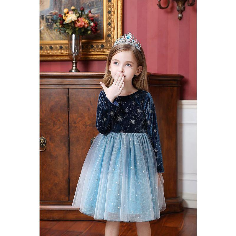 超格安価格 Weileenice 女の子 ピアノ 発表会 ワンピース 150 紺色 子供 長袖 ドレス 155 ベロア ジュニア フォーマル ワンピース ドレス Www Familibase Ie