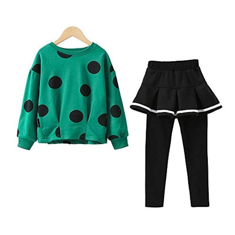 子供服 春 初夏パーカー ブラウス女の子 キュロットスカ トセットアップ スカート付きレギンス ジャージ パンツタイプ ファッションの