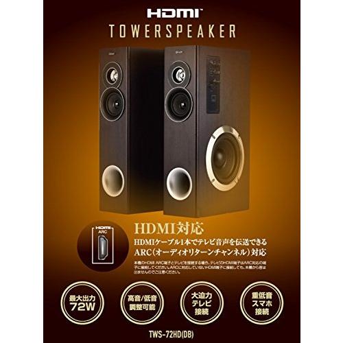 新着商品 山善 Yamazen キュリオム ダブルスピーカー タワー型 アンプ内蔵 ウーファー付き Hdmi対応 Tws 72hd Db 好評 Www Muslimaidusa Org