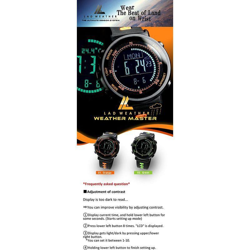 配送員設置 スイス製センサー搭載 ラドウェザー腕時計 デジタル ペースメーカー 天気予報機能 温度計 気圧計 高度計 コンパス 気圧計 高度計 Www Gatorheatandair Com