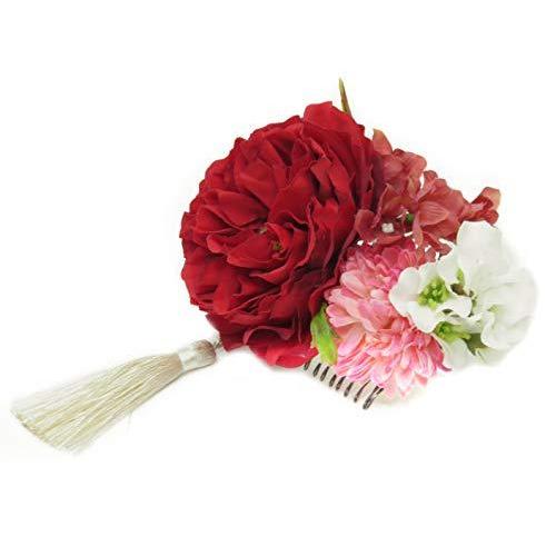 一部予約 こども用 手作り 七五三 髪飾り 京都室町st アートフラワー髪飾り 紗千花 ラナンとローズ タッセル 3点セットspf11 赤系 ヘアアクセサリー Meorboston Org