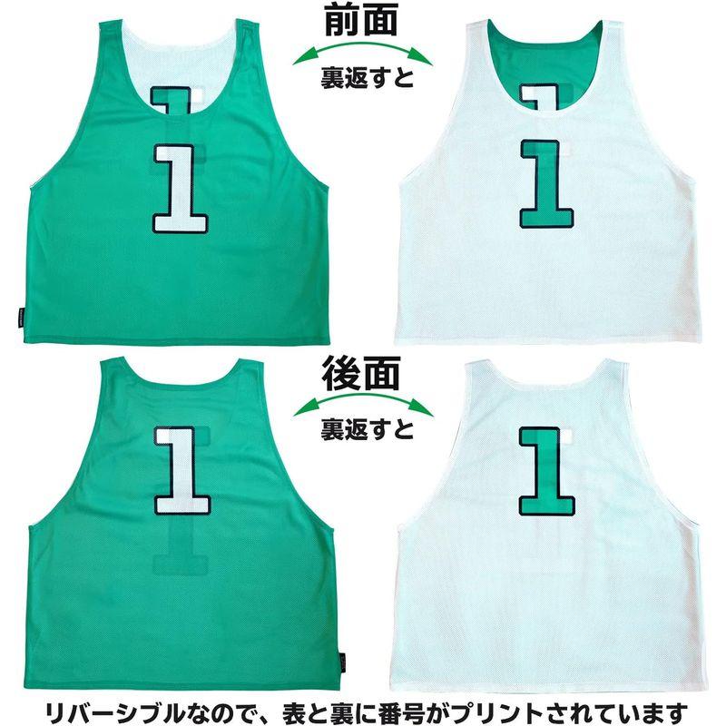 ATHLETIC MART ビブス(リバーシブル)1?12番 裏表/前後ろ番号付 12枚セット収納メッシュバッグ付全4カラー ビブス男女フリ MART ビブス リバーシブル 12番 裏表/前後ろ番号付 12枚セット収納メッシュバッグ付全4カラー ビブス男女フリ