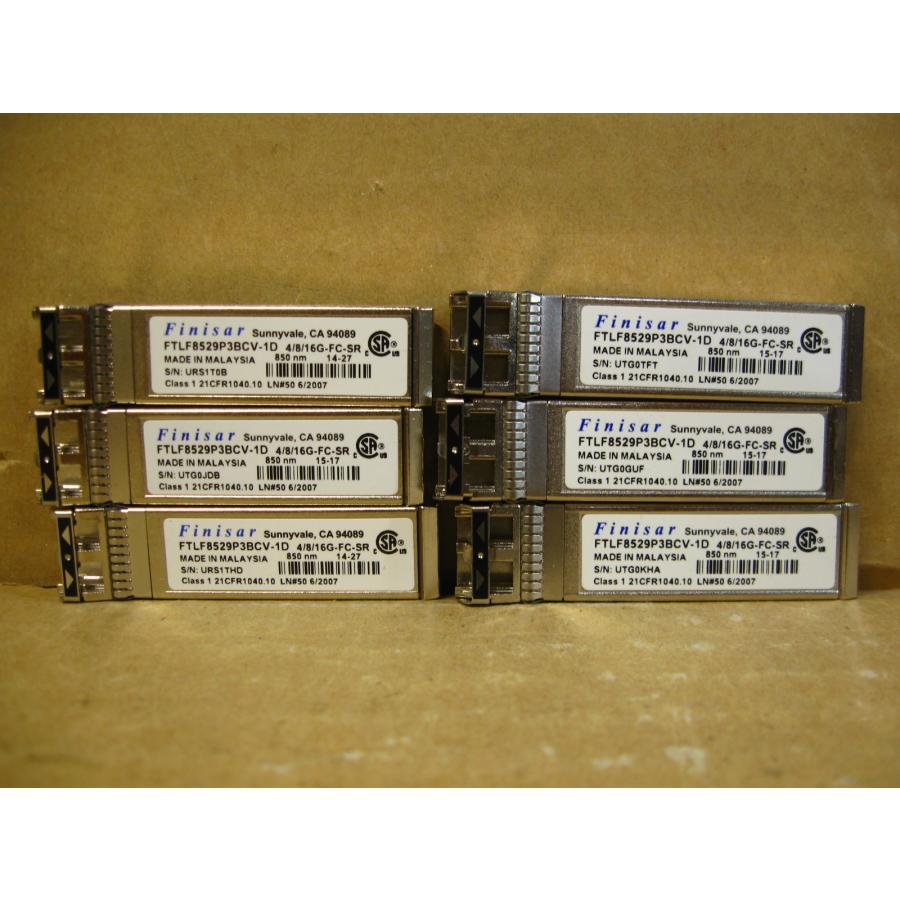 ▽Finisar FTLF8529P3BCV-1D 4/8/16G FC SR SFP+ miniGBIC 6本 中古