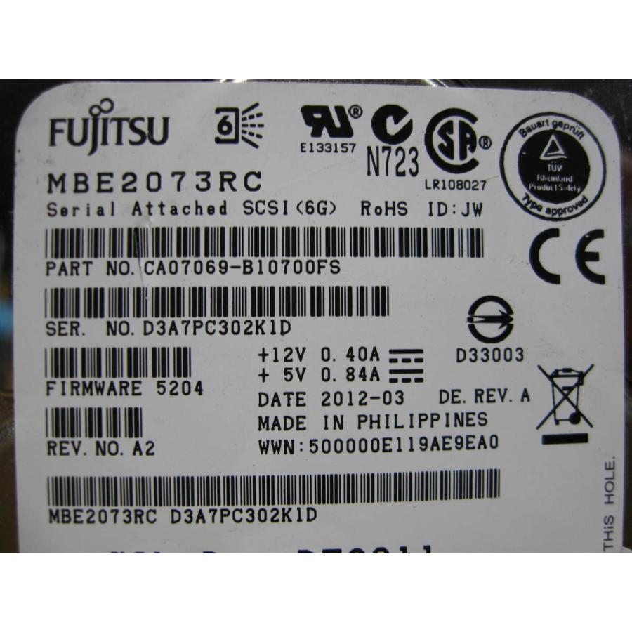 ▽FUJITSU MBE2073RC 73GB SAS 15000rpm 2.5型 中古 富士通 CA06306