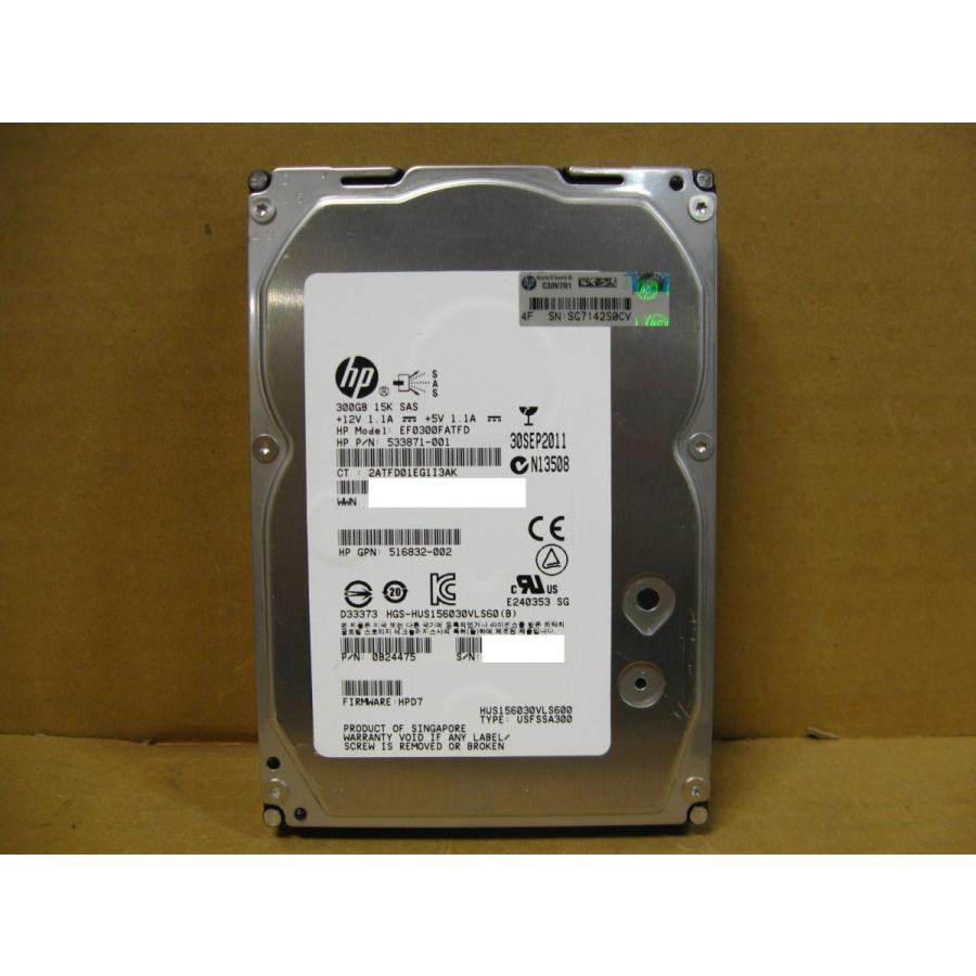 HP EF0300FATFD 533871-001 300GB SAS 15krpm 3.5型 内蔵HDD 中古 ...