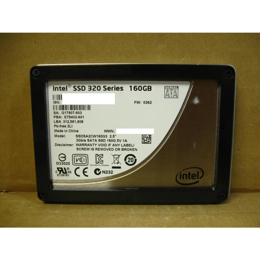 intel SSD 320 Series SSDSA2CW160G3 160GB SATA 2.5型 中古 インテル ...